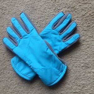 lands end aqua blue gloves